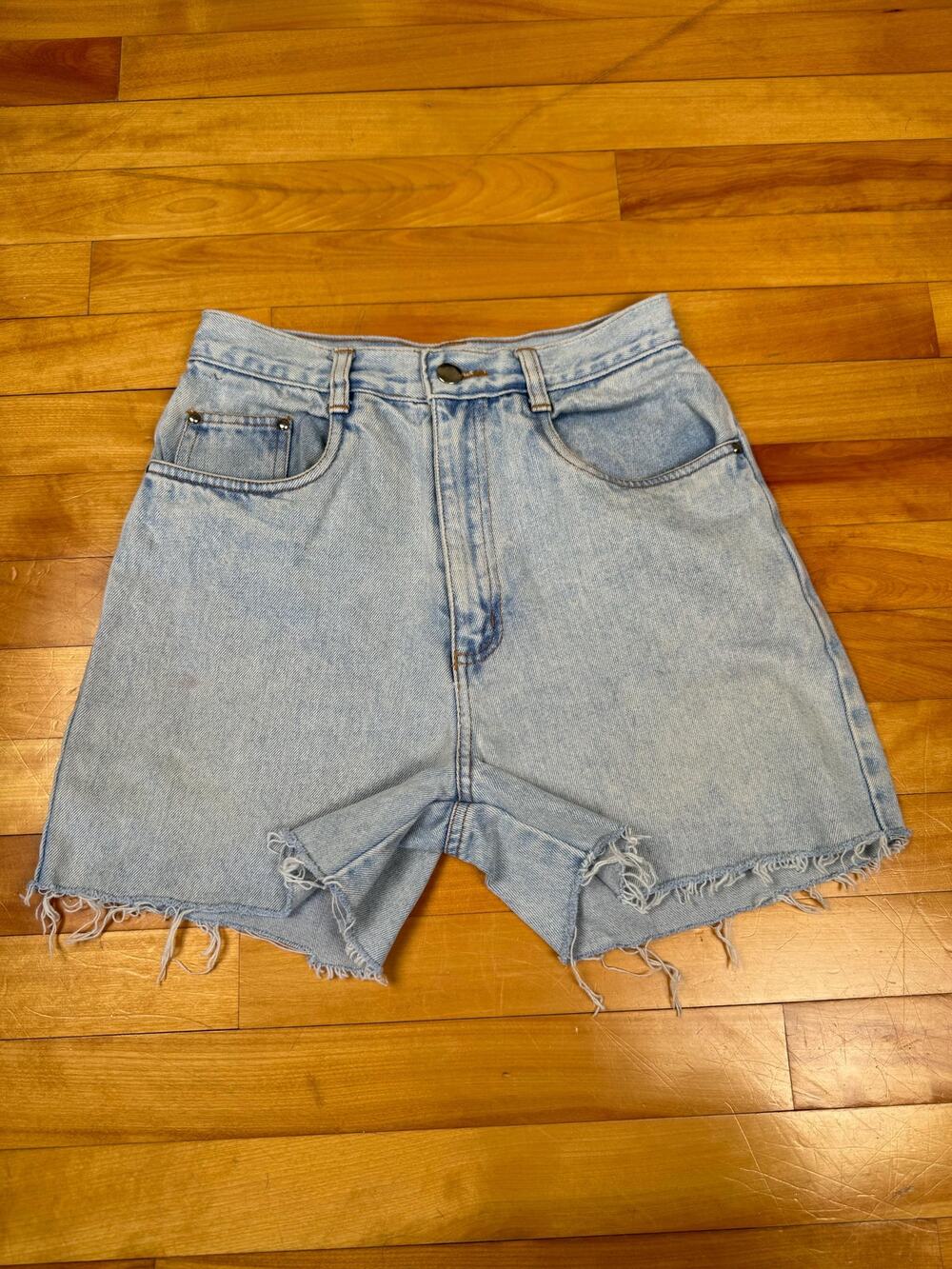 Vintage 90s Jean Shorts by Cristina, High Rise Light Wash Cutoff, W24", Fits 0-2